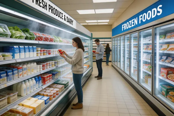 Supermarket refrigerated display cases