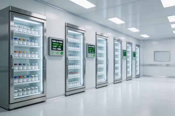 Pharmaceutical cold storage room with precise temperature control